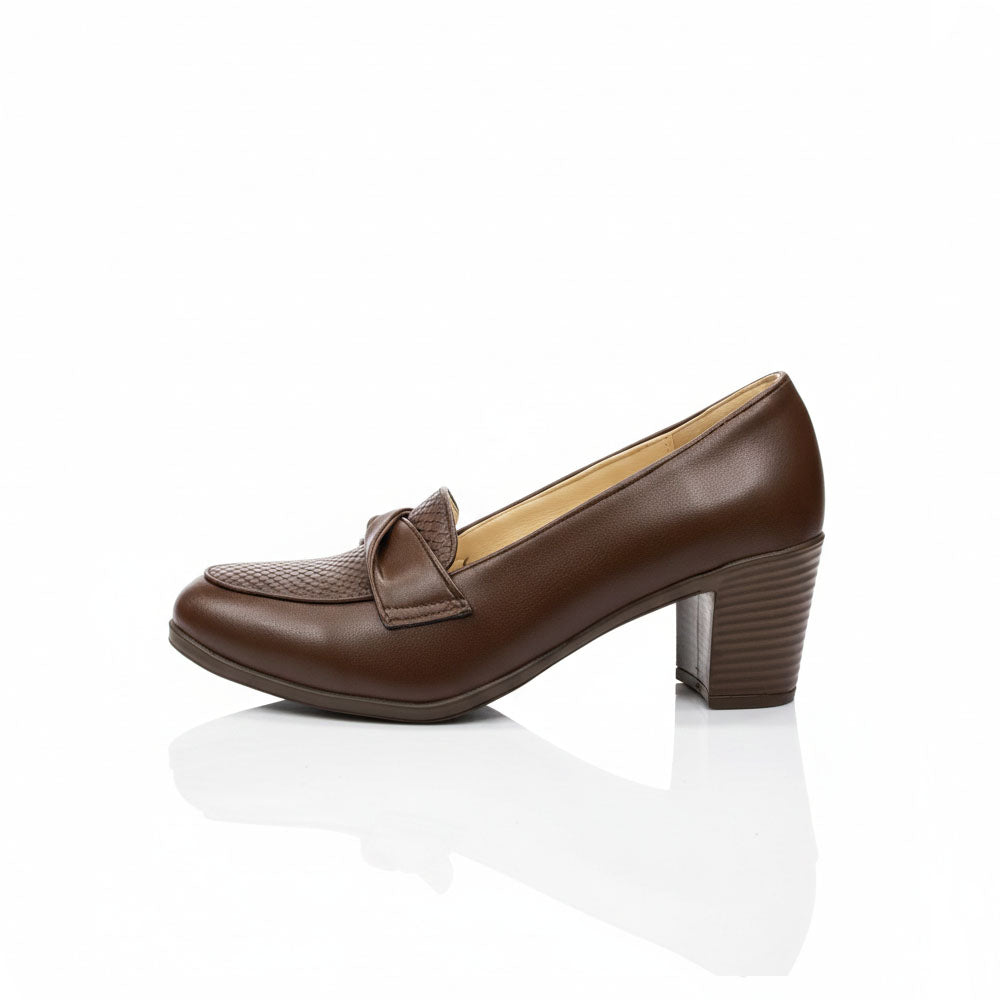 Leather Block Heel Pumps Sh87-5000