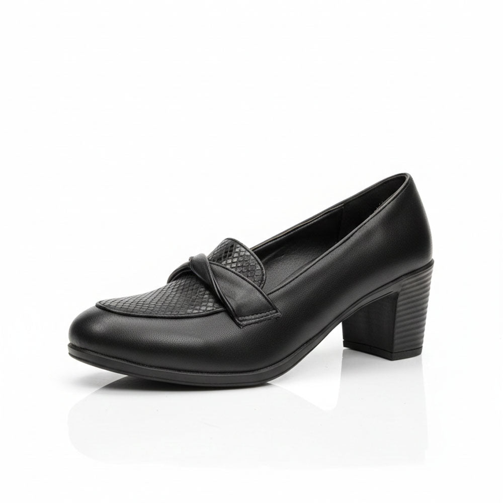 Leather Block Heel Pumps Sh87-5000