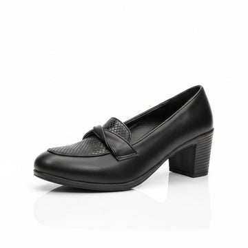 Leather Block Heel Pumps Sh87-5000